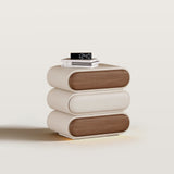 Modern Minimalist Nightstand with 3 Wooden Drawers