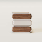 Modern Minimalist Nightstand with 3 Wooden Drawers