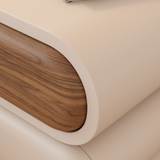 Modern Minimalist Nightstand with 3 Wooden Drawers