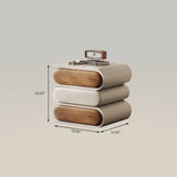 Modern Minimalist Nightstand with 3 Wooden Drawers
