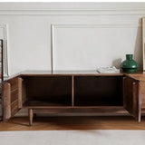 Mid-Century Modern TV Stand Wavy Design Media Console