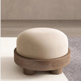 Modern Entryway Round Stool Solid Wood Change Shoe Bench