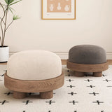 Modern Entryway Round Stool Solid Wood Change Shoe Bench