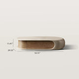 Modern Pebble Curved Coffee Table with Storage