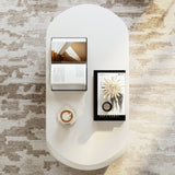 Modern Pebble Curved Coffee Table with Storage