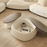 Modern Boucle Upholstered Coffee Table and Side Table