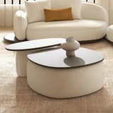 Modern Boucle Upholstered Coffee Table and Side Table