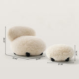 Modern Plush Lounge Chair High Back Lazy Sofa