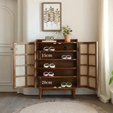 2 Door Rattan Shoe Cabinet for Storage