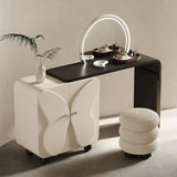 Makeup Vanity Table with Butterfly Cabinet and LED Mirror