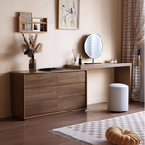 Modern Makeup Vanity Table Set Extendable Storage Cabinet