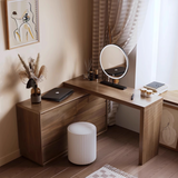Modern Makeup Vanity Table Set Extendable Storage Cabinet