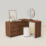 Modern Makeup Vanity Table Set Extendable Storage Cabinet
