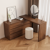 Modern Makeup Vanity Table Set Extendable Storage Cabinet