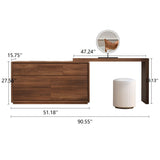 Modern L Makeup Vanity Table Side Storage Cabinet Set