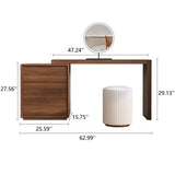 Modern L Makeup Vanity Table Side Storage Cabinet Set