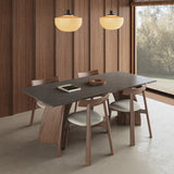 Modern Rectangle Dining Table Set Wooden Base Desk Set
