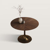 Retro Solid Wood Small Round Dining Table