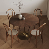 Retro Solid Wood Small Round Dining Table