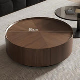 Solid Wood Round Coffee Table for Living Room