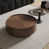 Solid Wood Round Coffee Table for Living Room