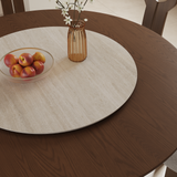 Mid Century Dining Table Set With 360° Rotating Lazy Susan