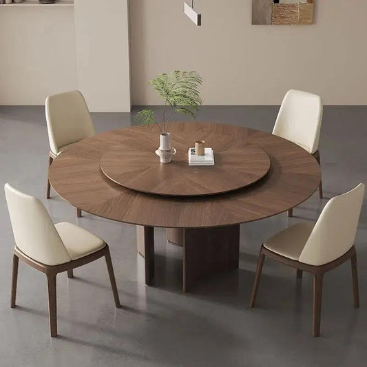 Modern Solid Wood Round Dining Table Set