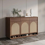 Rattan Solid Wood Shoe Cabinet Storage