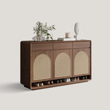 Rattan Solid Wood Shoe Cabinet Storage