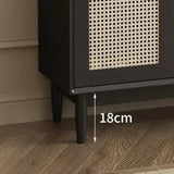 Retro Rattan Entryway Shoe Storage Cabinet