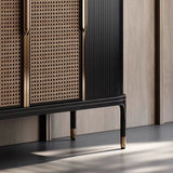 Modern Entryway Rattan Shoe Cabinet Storage