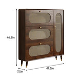 Rattan Narrow Shoe Storage Cabinet