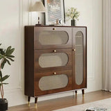 Rattan Narrow Shoe Storage Cabinet