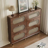 Rattan Narrow Shoe Storage Cabinet