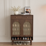 Brown Solid Wood Shoe Storage Cabinet