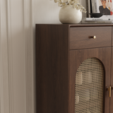 Brown Solid Wood Shoe Storage Cabinet
