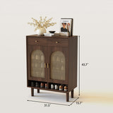 Brown Solid Wood Shoe Storage Cabinet
