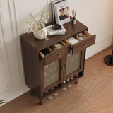 Brown Solid Wood Shoe Storage Cabinet