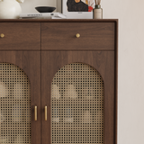 Brown Solid Wood Shoe Storage Cabinet
