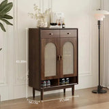 Brown Solid Wood Shoe Storage Cabinet