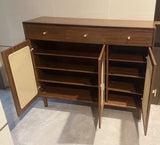 Brown Solid Wood Shoe Storage Cabinet