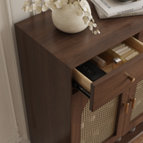 Brown Solid Wood Shoe Storage Cabinet
