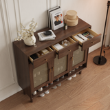 Brown Solid Wood Shoe Storage Cabinet