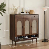 Brown Solid Wood Shoe Storage Cabinet