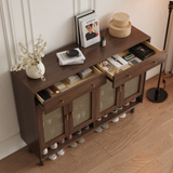 Brown Solid Wood Shoe Storage Cabinet