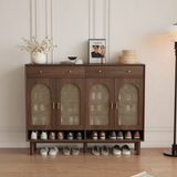 Brown Solid Wood Shoe Storage Cabinet