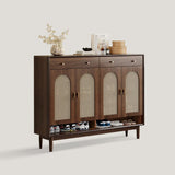 Brown Solid Wood Shoe Storage Cabinet