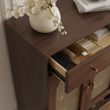 Brown Solid Wood Shoe Storage Cabinet