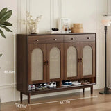 Brown Solid Wood Shoe Storage Cabinet