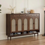 Brown Solid Wood Shoe Storage Cabinet